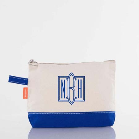 Royal Blue Trimmed Makeup Bag by CB Station