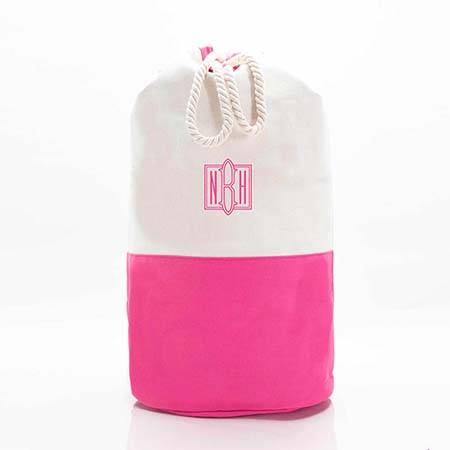 Hot Pink Trimmed Canvas Laundry Duffels by CB Station