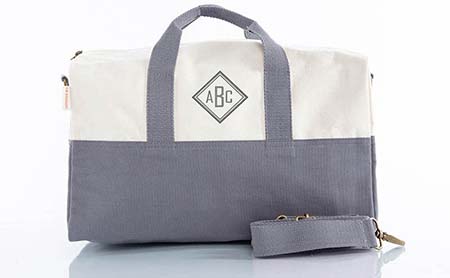 Gray Trimmed Kids Overnight Duffle Bags by CB Station
