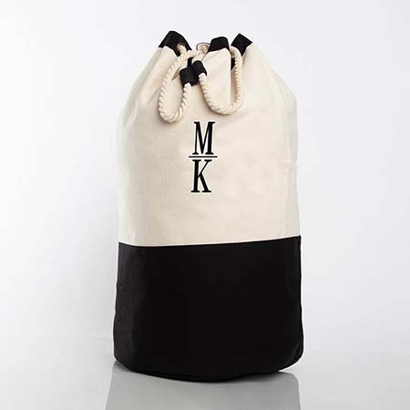Black Trimmed Canvas Laundry Duffels by CB Station