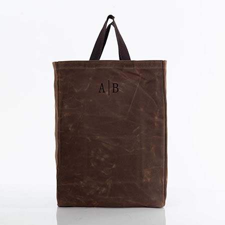 Khaki Waxed Canvas Market Totes by CB Station