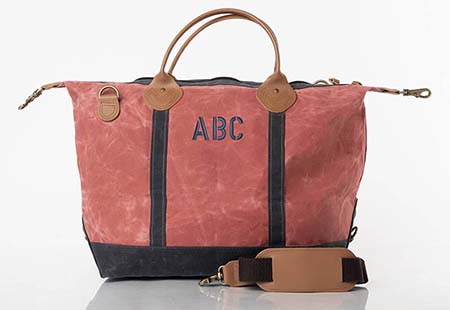 Nautical Red Waxed Zippered Weekender Tote Bags by CB Station