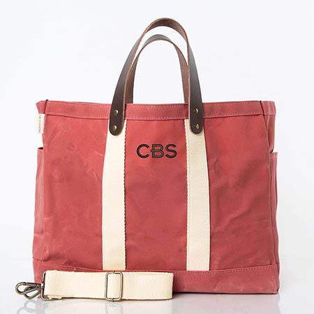 Nautical Red Waxed Commute Tote Bags by CB Station