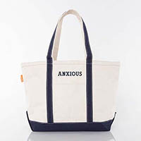 ANXIOUS Medium Canvas Tote Bags by CB Station