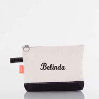 Black Trimmed Makeup Bag by CB Station