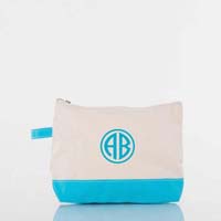 Turquoise Trimmed Makeup Bag by CB Station