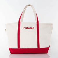 irritated Large Canvas Tote Bags by CB Station
