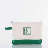 Emerald Trimmed Makeup Bag by CB Station