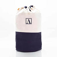 Navy Trimmed Canvas Laundry Duffels by CB Station