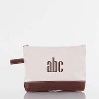 Brown Trimmed Makeup Bag by CB Station