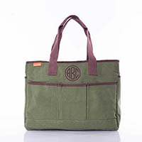 Olive Green Utility Tote Bags by CB Station