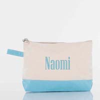 Baby Blue Trimmed Makeup Bag by CB Station