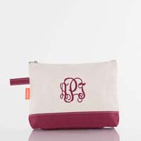 Maroon Trimmed Makeup Bag by CB Station