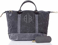Black Waxed Weekender Tote Bags by CB Station