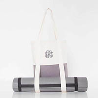 Gray Trimmed Yoga Tote Bags by CB Station