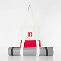 Red Trimmed Yoga Tote Bags by CB Station