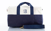 Navy Trimmed Kids Overnight Duffle Bags by CB Station