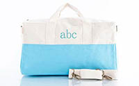 Baby Blue Trimmed Kids Overnight Duffle Bags by CB Station