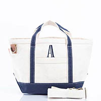 Navy Crossbody Canvas Zippered Tote Bags by CB Station