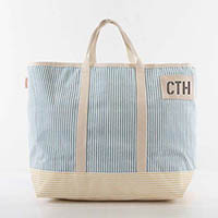 Clear Sky with Yellow Stripes Two-Tone Stripes Tote Bags by CB Station