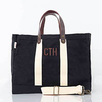Black Waxed Commute Tote Bags by CB Station