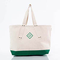 Emerald Trimmed Grommet Tote Bags by CB Station
