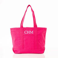 Solid Pink Recycled Canvas Zippered Tote Bags by CB Station