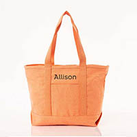 Orange Recycled Canvas Zippered Tote Bags by CB Station
