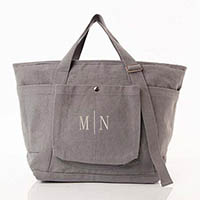 Gray Recycled Canvas Zippered Weekenders by CB Station