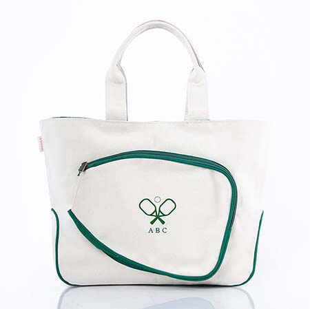 Natural & Emerald Trimmed Pickleball Bag by CB Station Natural & Emerald Trimmed Pickleball Bag by CB Station