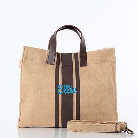 Brown Trimmed Jute & Leather Satchel Tote Bags by CB Station Brown Trimmed Jute & Leather Satchel Tote Bags by CB Station