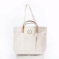 CanvasCraft Natural Leather-Handled Tote Bags by CB Station