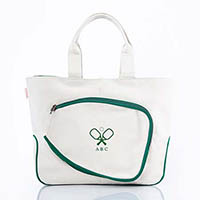 Natural & Emerald Trimmed Pickleball Bag by CB Station