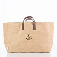 Natural Fiber & Leather Jute Tote Bags by CB Station