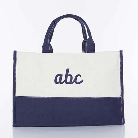 Navy Trimmed Vivera Canvas Tote Bags by CB Station Navy Trimmed Vivera Canvas Tote Bags by CB Station