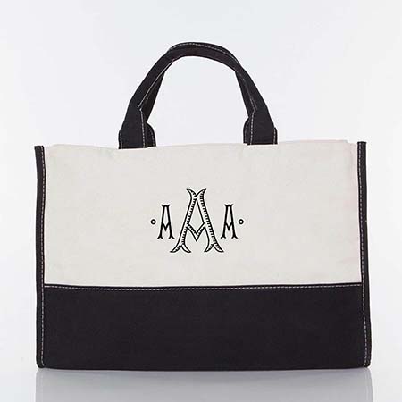 Black Trimmed Vivera Canvas Tote Bags by CB Station Black Trimmed Vivera Canvas Tote Bags by CB Station
