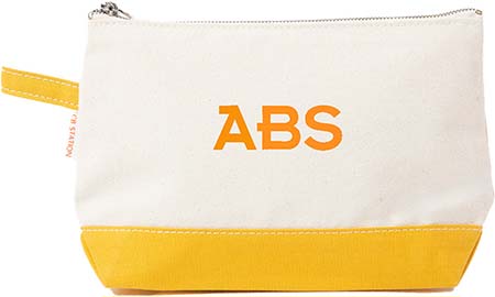 Mustard Trimmed Makeup Bag by CB Station Mustard Trimmed Makeup Bag by CB Station