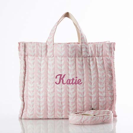 Powder Pink Block Print Canvas Tote Bags by CB Station Powder Pink Block Print Canvas Tote Bags by CB Station