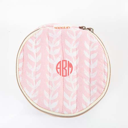 Powder Pink Block Print Circle Case by CB Station Powder Pink Block Print Circle Case by CB Station
