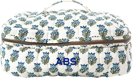 Aqua Block Print Train Case by CB Station Aqua Block Print Train Case by CB Station