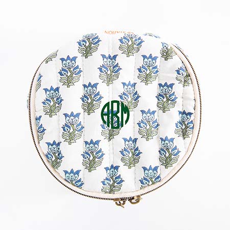 Aqua Block Print Circle Case by CB Station Aqua Block Print Circle Case by CB Station