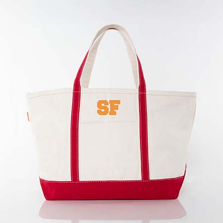 Red Trimmed City Charm Large Canvas Tote Bags by CB Station - San Francisco Red Trimmed City Charm Large Canvas Tote Bags by CB Station - San Francisco