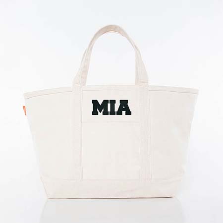 Natural Trimmed City Charm Large Canvas Tote Bags by CB Station - Miami Natural Trimmed City Charm Large Canvas Tote Bags by CB Station - Miami