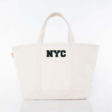 Natural Trimmed City Charm Large Canvas Tote Bags by CB Station - New York City Natural Trimmed City Charm Large Canvas Tote Bags by CB Station - New York City