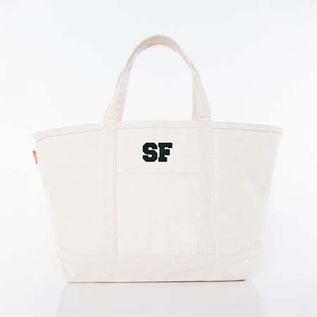 Natural Trimmed City Charm Large Canvas Tote Bags by CB Station - San Francisco Natural Trimmed City Charm Large Canvas Tote Bags by CB Station - San Francisco