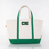 Emerald Trimmed City Charm Large Canvas Tote Bags by CB Station - Chicago