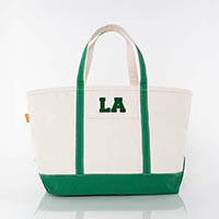 Emerald Trimmed City Charm Large Canvas Tote Bags by CB Station - Los Angeles
