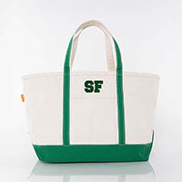 Emerald Trimmed City Charm Large Canvas Tote Bags by CB Station - San Francisco