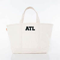 Natural Trimmed City Charm Large Canvas Tote Bags by CB Station - Atlanta