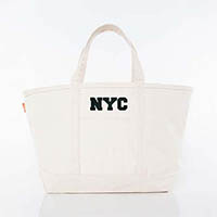 Natural Trimmed City Charm Large Canvas Tote Bags by CB Station - New York City